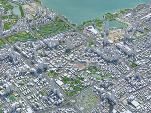 Shenzhen city China 60km 3D 모델