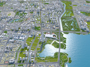 Shenzhen city China 60km 3D 모델