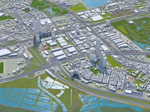 Shenzhen city China 60km 3D 모델