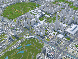Shenzhen city China 60km 3D 모델