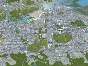 Shenzhen city China 60km 3D Model