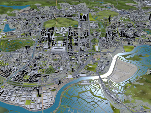 Shenzhen city China 60km 3D 모델