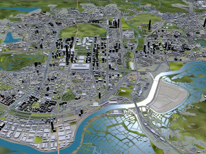 Shenzhen city China 60km 3D Model
