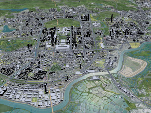 Shenzhen city China 60km 3D 모델