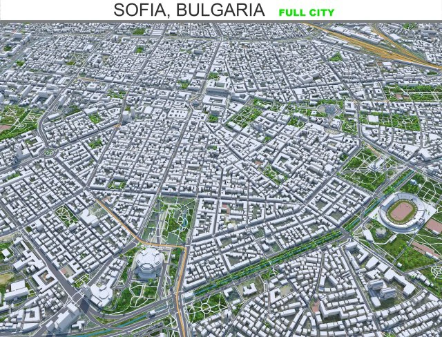 Sofia city Bulgaria 30km 3D Model .c4d .max .obj .3ds .fbx .stl .blend 
