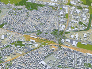 Sofia city Bulgaria 30km 3D Model