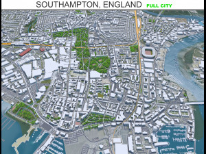 Southampton city England 30km 3D Model