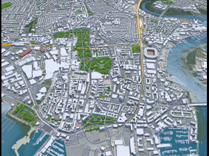 Southampton city England 30km 3D Model