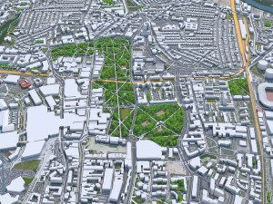 Southampton city England 30km 3D Model