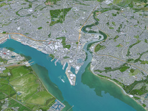 Southampton city England 30km 3D Model