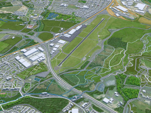 Southampton city England 30km 3D Model