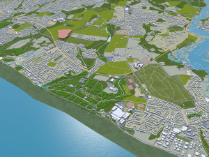 Southampton city England 30km 3D Model