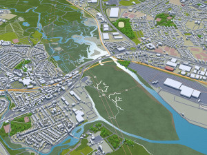 Southampton city England 30km 3D Model