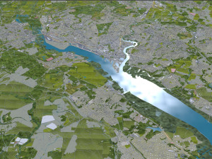 Southampton city England 30km 3D Model