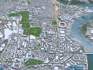 Southampton city England 30km 3D Model