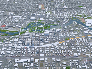 Spokane city Washington USA 35km 3D Model