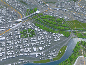 Spokane city Washington USA 35km 3D Model