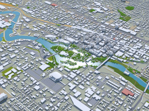 Spokane city Washington USA 35km 3D Model