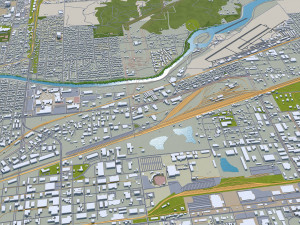 Spokane city Washington USA 35km 3D Model