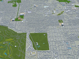 Spokane city Washington USA 35km 3D Model