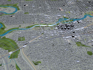 Spokane city Washington USA 35km 3D Model
