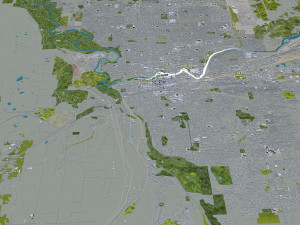 Spokane city Washington USA 35km 3D Model