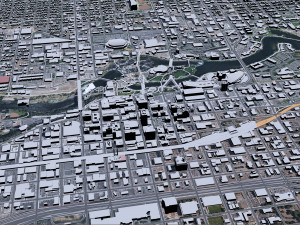 Spokane city Washington USA 35km 3D Model