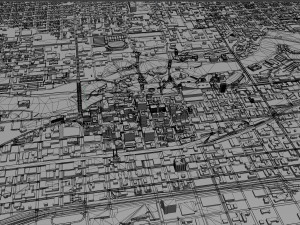 Spokane city Washington USA 35km 3D Model
