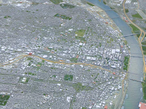 St Louis city Missouri USA 130km 3D Model