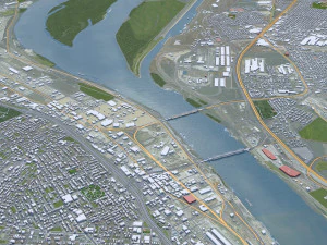 St Louis city Missouri USA 130km 3D Model