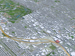 St Louis city Missouri USA 130km 3D Model