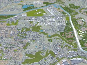 St Louis city Missouri USA 130km 3D Model