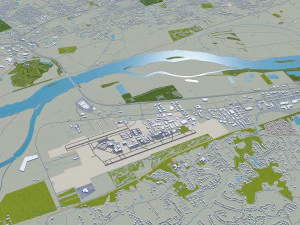 St Louis city Missouri USA 130km 3D Model