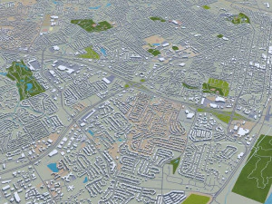 St Louis city Missouri USA 130km 3D Model