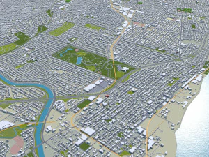 St Louis city Missouri USA 130km 3D Model