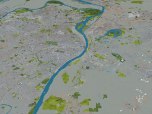 St Louis city Missouri USA 130km 3D Model