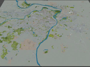 St Louis city Missouri USA 130km 3D Model