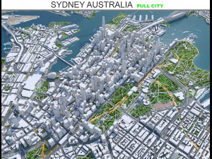 Sidney şehri Avustralya 120km 3D Model