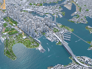 Sydney city Australia 120km 3Dモデル