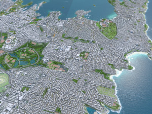 Sydney city Australia 120km 3Dモデル