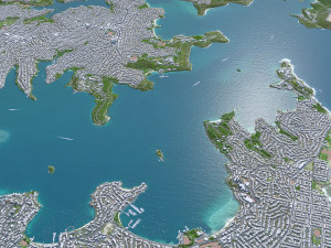 Sydney city Australia 120km 3Dモデル