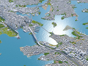 Sydney city Australia 120km 3Dモデル
