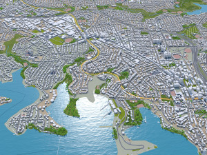 Sydney city Australia 120km 3Dモデル