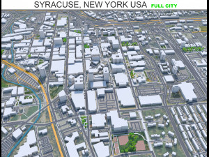 Syracuse city New York USA 30km 3D Model