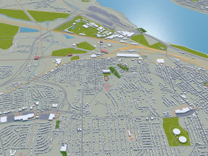 Syracuse city New York USA 30km 3D Model