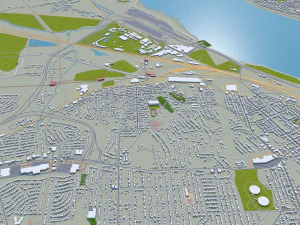 Syracuse city New York USA 30km 3D Model
