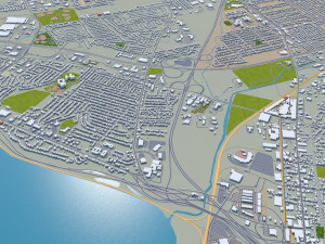 Syracuse city New York USA 30km 3D Model