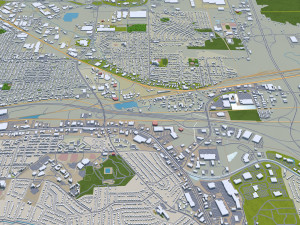 Syracuse city New York USA 30km 3D Model