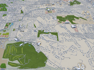 Syracuse city New York USA 30km 3D Model