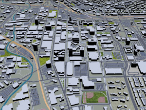 Syracuse city New York USA 30km 3D Model